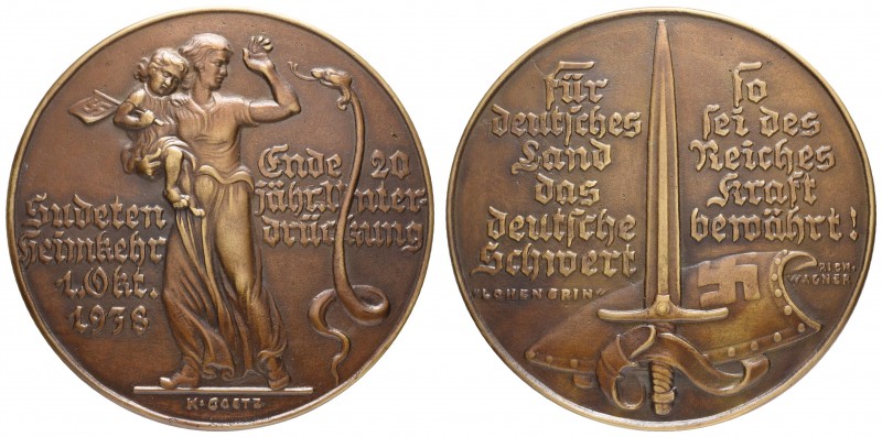 Spezialsammlung Goetz-Medaillen
 1938 Bronzegussmedaille auf die Heimkehr des S...