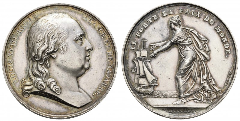 Sonstige Medaillen Europa
Frankreich 1814 Silbermedaille von Andrieu auf die An...