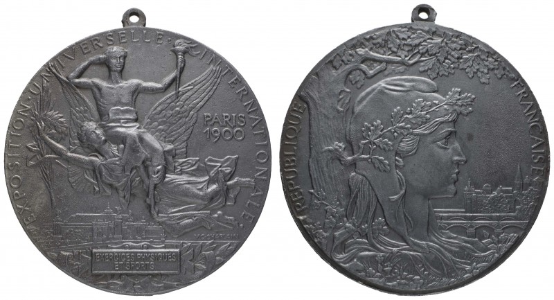 Sonstige Medaillen Europa
Frankreich 1900 tragbare Zinngussmedaille von Jules C...