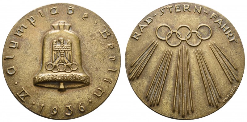 Sonstige Medaillen Olympiade
 1936 Bronzegussmedaille von Otto Placzek auf die ...