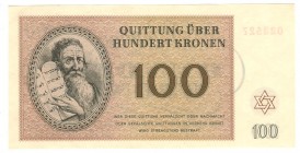 Deutschland Deutsches Reich
Theresienstadt 1943 1 Krone bis 100 Kronen, 11 komplette Serien, je EH I-, teils mit fortlaufenden Nummern, gesamt 77 Sch...
