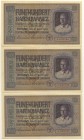 Deutschland Deutsche Besatzung im II. Weltkrieg
Ukraine 500 Karbowanez 10.3.1942 5 Stück nummernfolgend, I/I- ROS 599