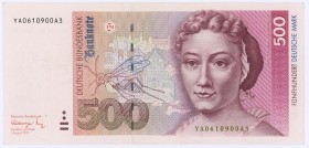 Deutschland Bundesrepublik
 500 Deutsche Mark 1.8.1991 Ersatznote YA ROS 301 b I