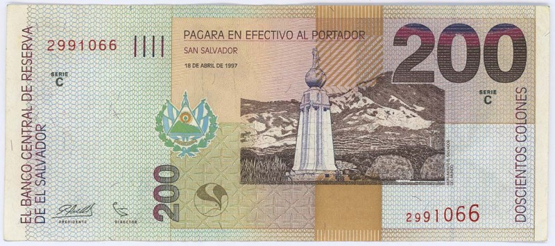 Ausland El Salvador
 200 Colones 7.7.1997 Pick 152 a III