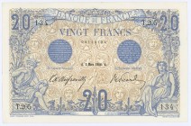 Ausland Frankreich
Republik 20 Francs 2.3.1906 In dieser Erhaltung sehr selten Pick 68 a I-