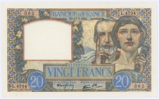 Ausland Frankreich
Republik 20 Francs 17.7.1941 In dieser Erhaltung sehr selten Pick 92 b I-