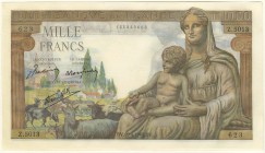 Ausland Frankreich
Republik 1.000 Francs 29.4.1943 Déesse Déméter, 17 Exemplare, alle Z.5013, nahezu kassenfrische Erhaltungen mit nur kleinen Einsch...