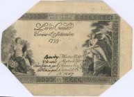 Ausland Italien
Königreich Sardinien 100 Lire 1.9.1799 entwertet durch Eckabschnitte WPM S 132 II-III