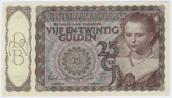 Ausland Niederlande
Wilhelmina Helena Pauline Maria von Oranien-Nassau, 1898-1948 25 Gulden 11.4.1944 WPM 60 I/I-