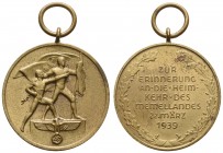 Deutschland 2. WK Militärische Auszeichnungen Allgemein
 Medaille zur Erinnerung an die Heimkehr des Memellandes (1939-1940), unruhiger Rand, angelau...