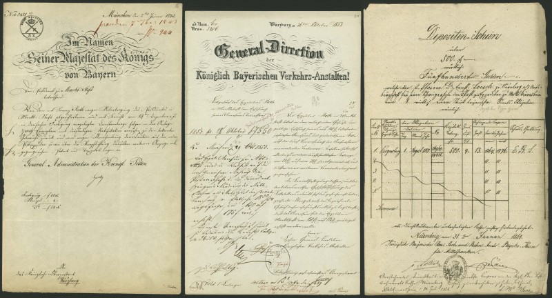 Sonstiges
 Urkunden und historische Dokumente, 55 Stück, augenscheinlich zumeis...