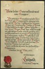 Sonstiges
 Bekanntmachung, Bayerischer Veteranen-, Krieger-, und Kampfgenossen-Bund, Dankschreiben von Luitpold, Prinz von Bayern, März 1892, intakte...