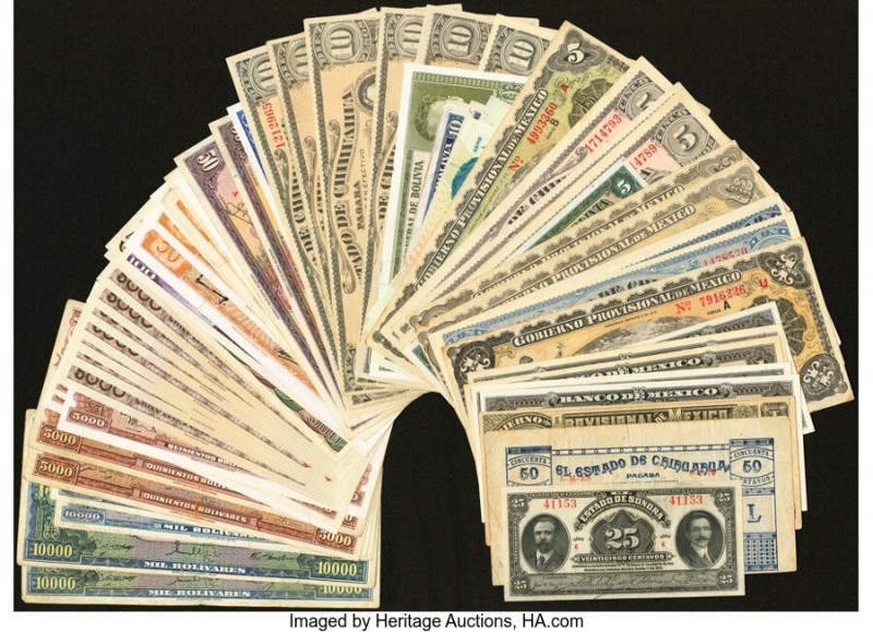 Bolivia and Mexico Collection of 65 Examples Very Fine-Uncirculated. 

HID098012...