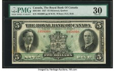 Canada Montreal, PQ- Royal Bank of Canada $5 3.1.1927 Pick S1383 Ch.# 630-14-04 PMG Very Fine 30. 

HID09801242017

© 2020 Heritage Auctions | All Rig...