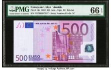 European Union Central Bank, Austria 500 Euro 2002 Pick 14n PMG Gem Uncirculated 66 EPQ. 

HID09801242017

© 2020 Heritage Auctions | All Rights Reser...