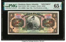 Honduras Banco Atlantida 1 Lempira 1.3.1932 Pick S121bs Specimen PMG Gem Uncirculated 65 EPQ. Cancelled with 2 punch holes. 

HID09801242017

© 2020 H...