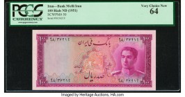 Iran Bank Melli 100 Rials ND (1951) Pick 50 PCGS Very Choice New 64. 

HID09801242017

© 2020 Heritage Auctions | All Rights Reserved
