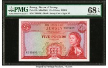 Jersey States of Jersey 5 Pounds ND (1963) Pick 9b PMG Superb Gem Unc 68 EPQ. 

HID09801242017

© 2020 Heritage Auctions | All Rights Reserved