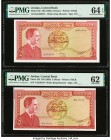 Jordan Central Bank of Jordan 5 Dinars ND (1959) Pick 15b Two Example PMG Uncirculated 62; Choice Uncirculated 64 EPQ. One example has been trimmed. 
...