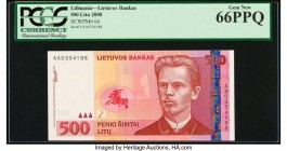 AA Prefixed Lithuania Bank of Lithuania 500 Litu 2000 Pick 64 PCGS Gem New 66PPQ. 

HID09801242017

© 2020 Heritage Auctions | All Rights Reserved