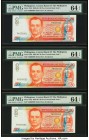 Low Serial 1-10 Group Philippines Philippine National Bank 20 Piso 2005 Pick 182i PMG Choice Uncirculated 64 EPQ (4); Gem Uncirculated 65 EPQ (6). 

H...