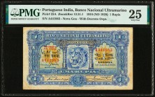 Portuguese India Banco Nacional Ultramarino, Nova Goa 1 Rupia 1.1.1924 (ND 1929) Pick 23A Jhunjhunwalla-Razack 12.21.1 PMG Very Fine 25. 

HID09801242...