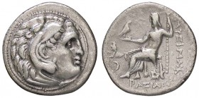 GRECHE - RE DI TRACIA - Lisimaco (323-281 a.C.) - Dracma - Testa di Eracle a d. /R Zeus seduto a s. con aquila e scettro; davanti, parte anteriore di ...