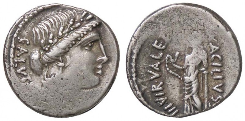 ROMANE REPUBBLICANE - ACILIA - Man. Acilius Glabrio (49 a.C.) - Denario - Testa ...