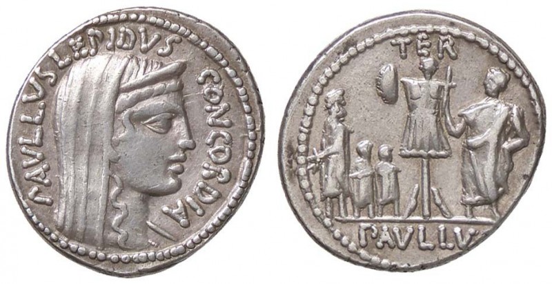 ROMANE REPUBBLICANE - AEMILIA - L. Aemilius Lepidus Paullus (62 a.C.) - Denario ...