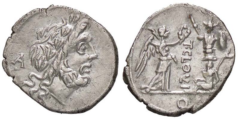 ROMANE REPUBBLICANE - CLOULIA - Ti. Cloulius (filius) (98 a.C.) - Quinario - Tes...