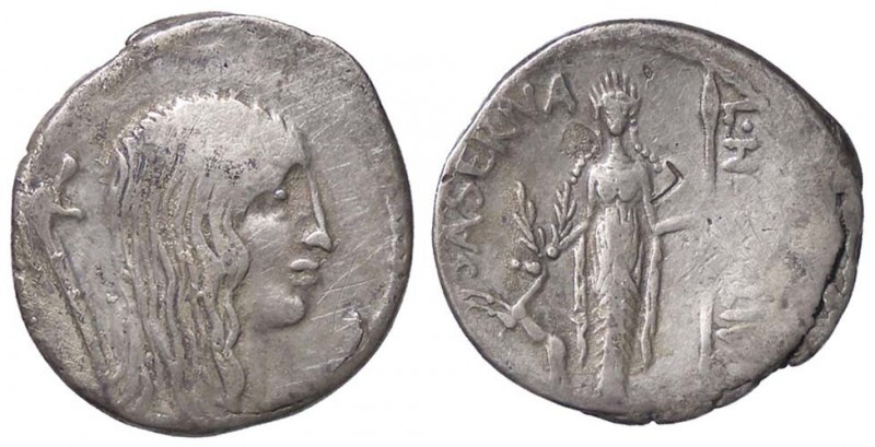 ROMANE REPUBBLICANE - HOSTILIA - L. Hostilius Saserna (48 a.C.) - Denario - Test...
