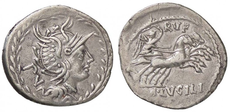 ROMANE REPUBBLICANE - LUCILIA - M. Lucilius Rufus (101 a.C.) - Denario - Testa d...