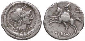 ROMANE REPUBBLICANE - MANLIA - L. Manlius Torquatus (113-112 a.C.) - Denario - Testa di Roma a d. entro un collare /R Cavaliere al galoppo verso s. B....