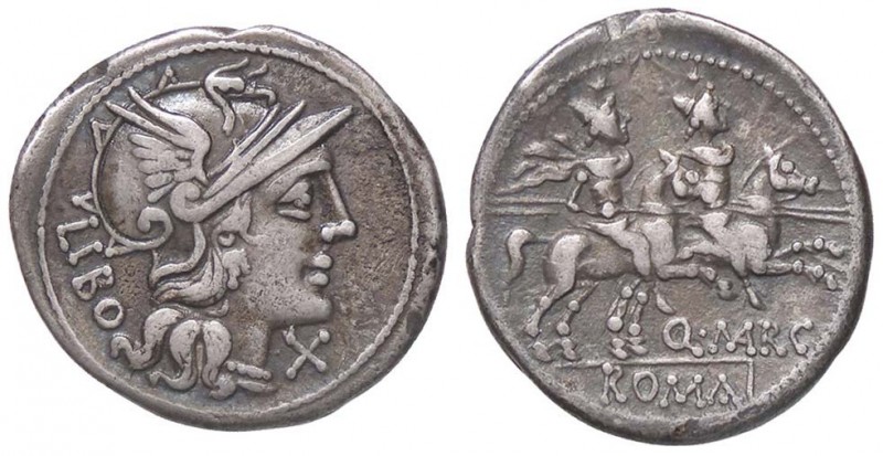 ROMANE REPUBBLICANE - MARCIA - Q. Marcius Libo (148 a.C.) - Denario - Testa di R...