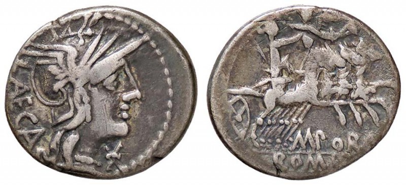 ROMANE REPUBBLICANE - PORCIA - M. Porcius Laeca (125 a.C.) - Denario - Testa di ...