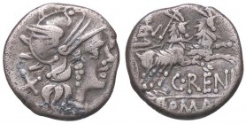 ROMANE REPUBBLICANE - RENIA - C. Renius (138 a.C.) - Denario - Testa di Roma a d. /R Giunone Caprotina su biga a d. trainata da due caproni B. 1; Cr. ...