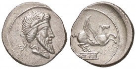 ROMANE REPUBBLICANE - TITIA - Q. Titius (90 a.C.) - Denario - Testa del dio Mutinus Titinus a d. /R Pegaso in volo a d. B. 1; Cr. 341/1 (AG g. 4,07)
...