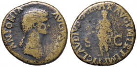 ROMANE IMPERIALI - Antonia (moglie di Nerone Druso) - Dupondio - Busto drappeggiato a d. /R Antonia velata stante a s. con il simpulum nella mano d. C...