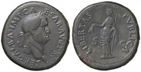 ROMANE IMPERIALI - Galba (68-69) - Sesterzio - Busto laureato a d /R La Libertà stante a s. con scettro e berretto C. 108 (AE g. 25,04) Ritocchi
BB