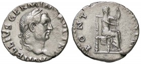 ROMANE IMPERIALI - Vitellio (69) - Denario - Testa laureata a d. /R Vesta velata seduta a d. con patera e scettro C. 72; RIC R20 (AG g. 2,65)
BB+