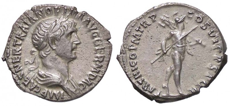 ROMANE IMPERIALI - Traiano (98-117) - Denario - Busto laureato e drappeggiato a ...