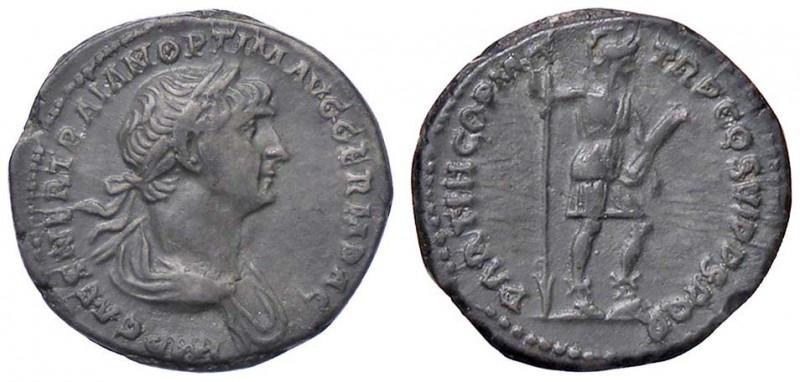 ROMANE IMPERIALI - Traiano (98-117) - Denario - Busto laureato e drappeggiato a ...