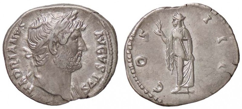 ROMANE IMPERIALI - Adriano (117-138) - Denario - Testa laureata a d. /R La Spera...