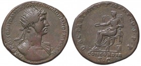 ROMANE IMPERIALI - Adriano (117-138) - Dupondio - Busto radiato e drappeggiato a d. /R La Concordia seduta a s. con patera C. 260 (AE g. 12,08)
qBB