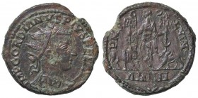ROMANE PROVINCIALI - Gordiano III (238-244) - AE 24 (Viminacium) - Busto laureato e drappeggiato a d. /R La Moesia stante tra toro e leone; in esergo,...