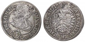ESTERE - AUSTRIA - Leopoldo I (1658-1705) - 3 Kreuzer 1670 SHS Kr. 1230 AG
qBB/BB