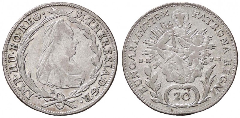 ESTERE - AUSTRIA - Maria Teresa d'Asburgo (1740-1780) - 20 Kreuzer 1778 B AG
BB