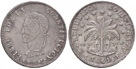 ESTERE - BOLIVIA - Repubblica (1825) - 8 Soles 1861 FJ Kr. 138.6 AG
qBB/BB+