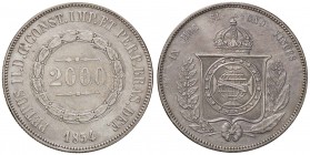 ESTERE - BRASILE - Pedro II (1831-1889) - 2.000 Reis 1854 Kr. 466 AG
BB/qBB