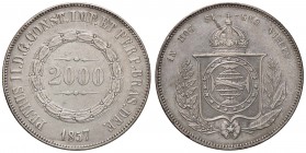 ESTERE - BRASILE - Pedro II (1831-1889) - 2.000 Reis 1857 Kr. 466 AG
BB/qBB